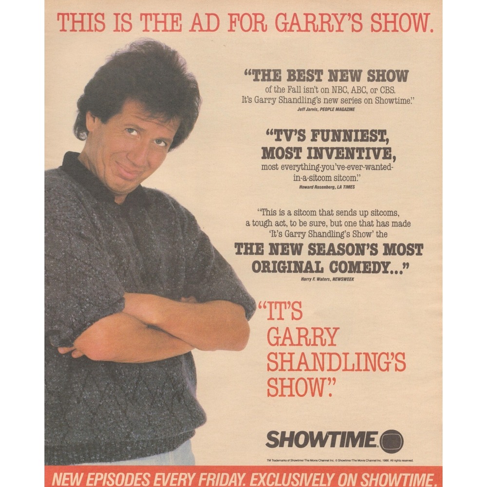 1987 Garry Shandling Magazine Print Ad It's Garry Shandling's Show Showtime TV